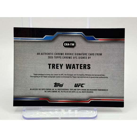 2025 UFC Topps Chrome Trey Waters Rookie On Card Auto Welterweight RC - Picture 2 of 2